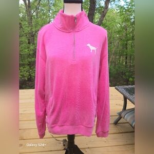 PINK Victoria's Secret Pink and White Sweatshirt